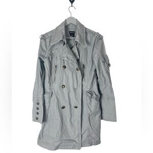 Y2K Wet Seal Utility Jacket military styling Size Small Gray vintage grunge